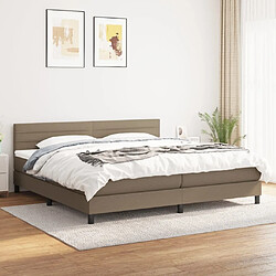 Maison Chic Lit Adulte - Lit simple Lit à sommier tapissier avec matelas moelleux - Meuble de Chambre - Taupe 200x200 cm Tissu -MN61987