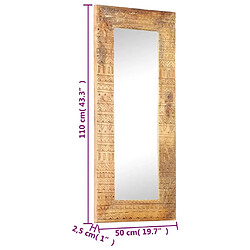 Acheter vidaXL Miroir sculpté à la main 110x50x2,5 cm bois de manguier solide