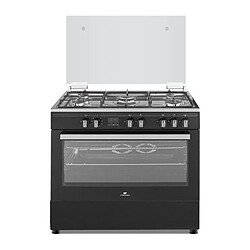 CONTINENTAL EDISON Cuisiniere piano four multifonctions catalyse 100L affichage digital L90 xH85 cm NOIR MAT ET INOX 