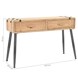 vidaXL Table console Bois massif de sapin 115x40,5x76 cm pas cher