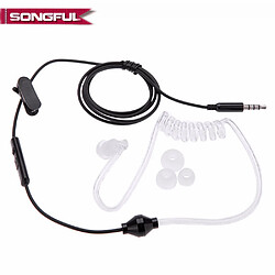 GUPBOO Protection contre les radiations acoustiques, écouteurs à tube d'air FBI, casque mains libres avec microphone et contrôle du volume, contour d'oreille 