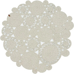 NAZAR Tapis intérieur extérieur effet jute Lima 4501 gris 120 x 120 cm.