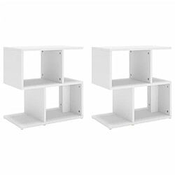 vidaXL Tables de chevet 2 pcs blanc 50x30x51,5 cm bois d'ingénierie