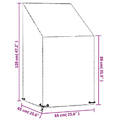 vidaXL Housses de chaise de jardin 2 pcs 8 œillets 65x65x80/120 cm PE pas cher