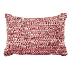 Thedecofactory SKIN - Coussin en cuir tressé rose poudré 60x40