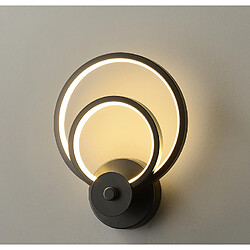 Stoex Applique Murale D'Intérieur À Led Lampe Murale Ronde Moderne Noire Pour Chambre Salon Couloir Café Blanc Chaud