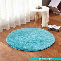 LUUCOZK Tapis moelleux et doux à poils longs pour chambre et salon-couleur11-140cm de diamètre