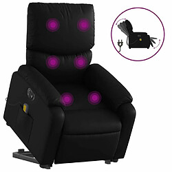 Maison Chic Fauteuil Relax pour salon, Fauteuil inclinable de massage électrique noir similicuir -GKD79945