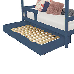 Youdoit Tiroir de lit 90 x 160 avec sommier BUDDY - bleu marine 