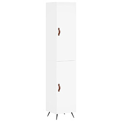 Maison Chic Buffet,Meuble de Rangement,commode pour salon,Cuisine Blanc 34,5x34x180 cm Bois d'ingénierie -MN12201