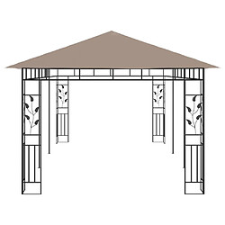 Avis vidaXL Belvédère avec moustiquaire 6x3x2,73 m Taupe 180 g/m²