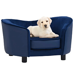 vidaXL Canapé pour chien Bleu 69x49x40 cm Peluche et similicuir