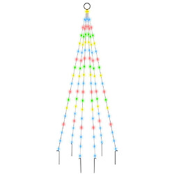 vidaXL Sapin de Noël sur mât de drapeau 108 LED Colorées 180 cm