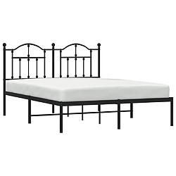 Avis Maison Chic Lit adulte - Cadre de lit métal avec tête de lit,Structure du lit Contemporain pour chambre noir 135x190 cm -MN23107