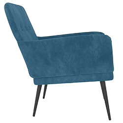 Maison Chic Fauteuil relax,Chaise pour salon Bleu 62x79x79 cm Velours -MN63569 pas cher