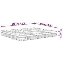 vidaXL Matelas à ressorts ensachés moyen plus 180x200 cm pas cher