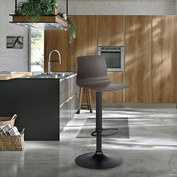 Tabouret bar de cuisine design noir mat réglable en hauteur Grand Soleil Imola Matt, Couleur: Marron