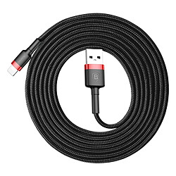 Wewoo Câble USB 1.5A 2m Nylon Weave pour Lightning, iPhone X / 8 & 8 Plus / 7 & 7 Plus / 6 & 6s & 6 Plus & 6s Plus / iPad Noir + Rouge