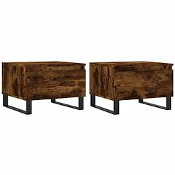 Maison Chic Lot de 2 Tables basses,Table Console pour salon chêne fumé 50x46x35 cm bois d'ingénierie -MN55172