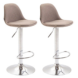 Non Lot de 2 tabourets de bar Kiel tissu 