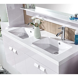 Simba MEUBLE SALLE DE BAIN DOUBLE VASQUE LUXE LAVABO 120 cm White Elegance