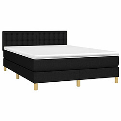 Avis Sommier à lattes LED,Cadre à lattes de lit avec matelas pour Adulte Noir 140x190 cm Tissu -MN72608