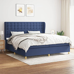 Maison Chic Lit Adulte - Lit simple Lit à sommier tapissier avec matelas moelleux - Meuble de Chambre - Bleu 200x200 cm Tissu -MN60199