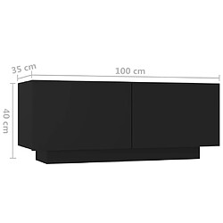 vidaXL Table de chevet noir 100x35x40 cm bois d'ingénierie pas cher