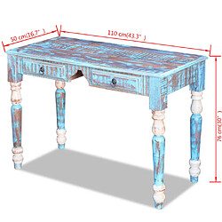 vidaXL Bureau Bois de récupération massif pas cher