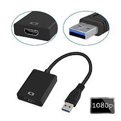 INECK® Convertisseur USB 3.0 vers HDMI, adaptateur de câble vidéo HD 1080p avec sortie audio pour ordinateur portable HDTV TV PC avec Windows /10/8/7
