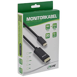 Câble d'affichage USB InLine®, USB Type-C mâle vers HDMI mâle (mode alternatif DP), 4K2K, noir, 1 m