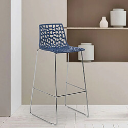 Tabouret de bar de cuisine Grand Soleil 74 cm design Spider Slitta, Couleur: Bleu