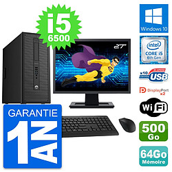 PC Tour HP 800 G2 Ecran 27" Intel i5-6500 RAM 64Go Disque 500Go Windows 10 Wifi · Occasion 