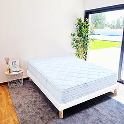 LUXURY LITERIE Ensemble matelas Thermotec 90x190 cm + sommier blanc ep 13cm