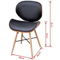 vidaXL Chaises à manger lot de 2 similicuir et bois courbé pas cher