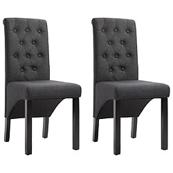 vidaXL Chaises à manger lot de 2 gris foncé tissu 