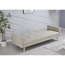 Acheter Concept Usine Canapé scandinave convertible 3 places en tissu beige WOODEN