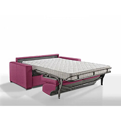 Inside 75 Canapé convertible 3 places EXCELLENCE 140 cm sommier lattes matelas MEMORY 18 cm inclus tweed rose