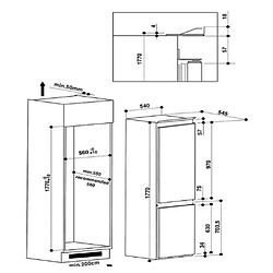 Avis Réfrigérateur combiné intégrable à glissière 273l - b18a1di1 - INDESIT