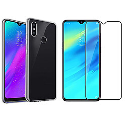 Xeptio Realme 3 PRO verre trempé protection écran vitre Full cover noir ET coque transparente