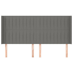 Avis Maison Chic Tête de lit scandinave avec oreilles,meuble de chambre Gris foncé 183x16x118/128 cm Tissu -MN49689