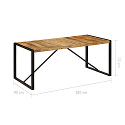 vidaXL Table à manger Bois de manguier brut 180 cm pas cher