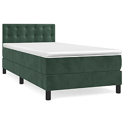 vidaXL Sommier à lattes de lit avec matelas Vert foncé 100x200 cm