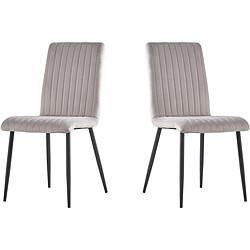 Habitat Et Jardin Lot de 2 chaises en velours Henley - Gris clair