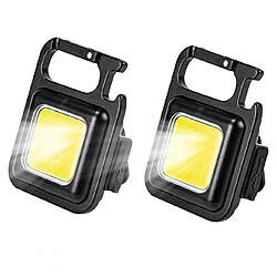 Cfsyls Mini lanterne COB de randonnée LED Mini LED COB lumière Portable lampes de secours magnétiques porte-clés Camping extérieur COB lanterne