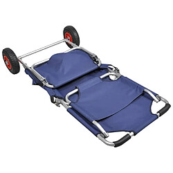 Avis vidaXL Chariot de plage avec roues portable et pliable Bleu