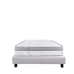 Acheter LUXURY LITERIE Ensemble matelas ViscoPlus 140x200 cm + sommier gris ep20cm