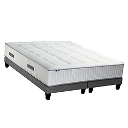 Idliterie Ensemble Matelas Ressort 7 zones + Mémoire de forme + Sommier BELLAGIO Fabriqué en France