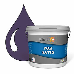 POK SATIN : Peinture Satin Lessivable Violet foncé 100m² - 10L