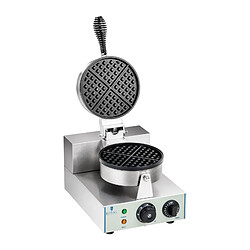 Helloshop26 Gaufrier professionnel Téflon rond puissance 1 x 1 300 watts 3614057